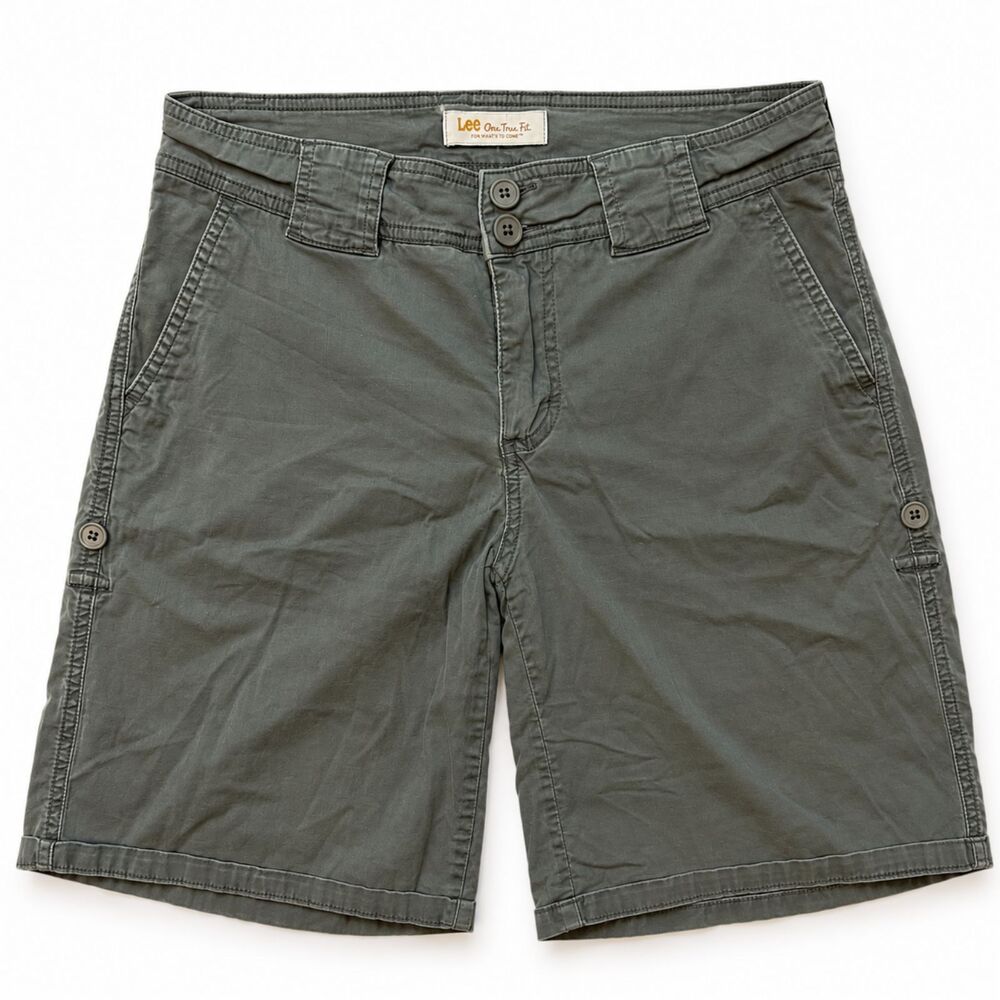 Lee Olive Green Cargo Shorts Jorts Womens